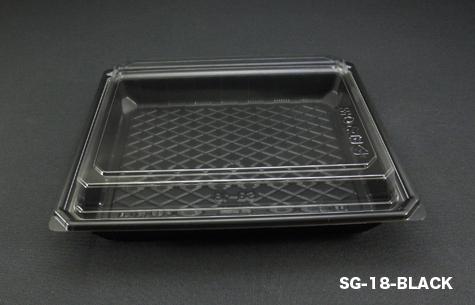 SG-18 Black Food Tray with Cover (400pcs)