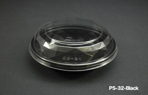 PS-32 Black Disposable Party Food Container With Lid (900pcs)