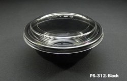 PS-312 Black Disposable Party Food Containers with Lid (900pcs)