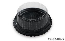 CK-32 Black Disposable Party Food Tray With Lid (900pcs)