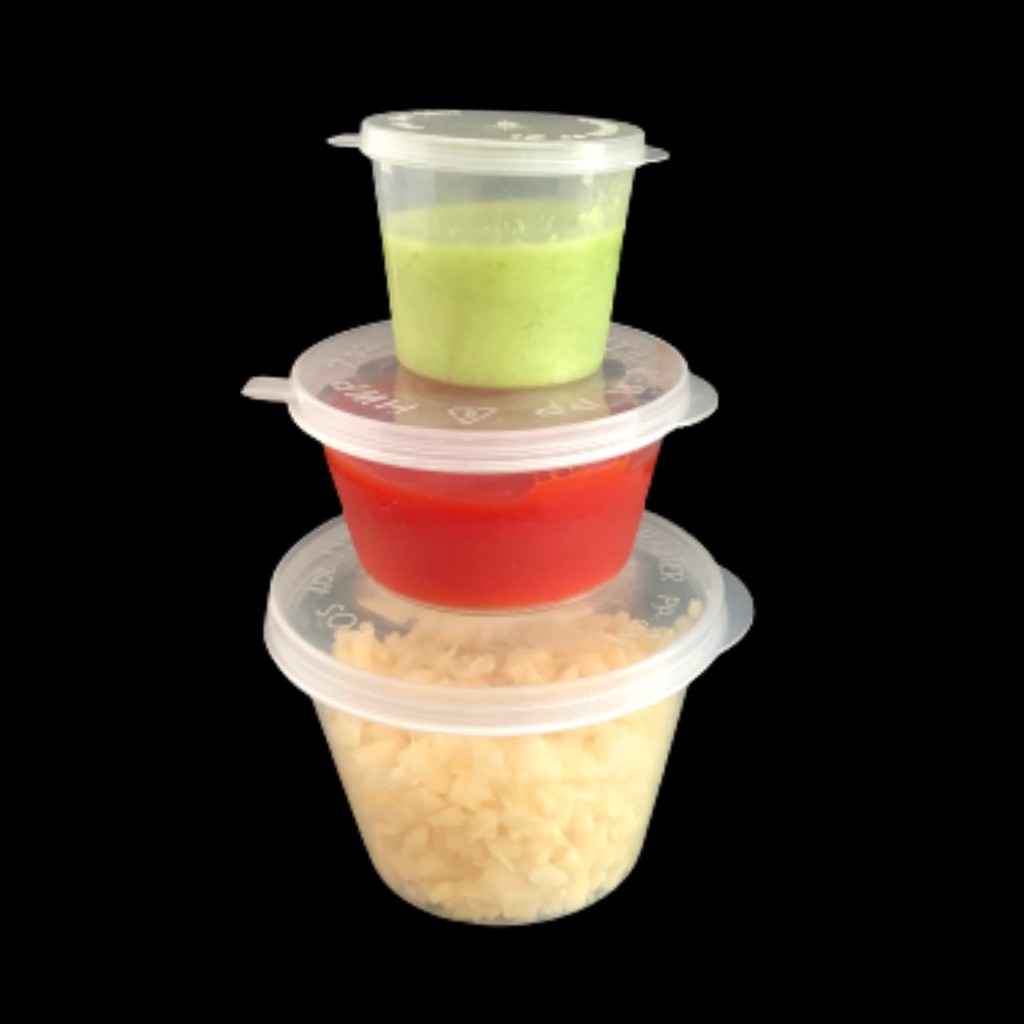 1oz PP SAUCE CONTAINER (LID ATTACHED)