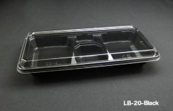 LB-20 Black Multi-Grid Disposable Plastic Lunch Box (600pcs)