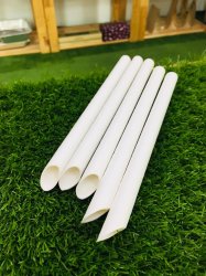 Paper Straw Sharp 12mm - Short / Long  (White)