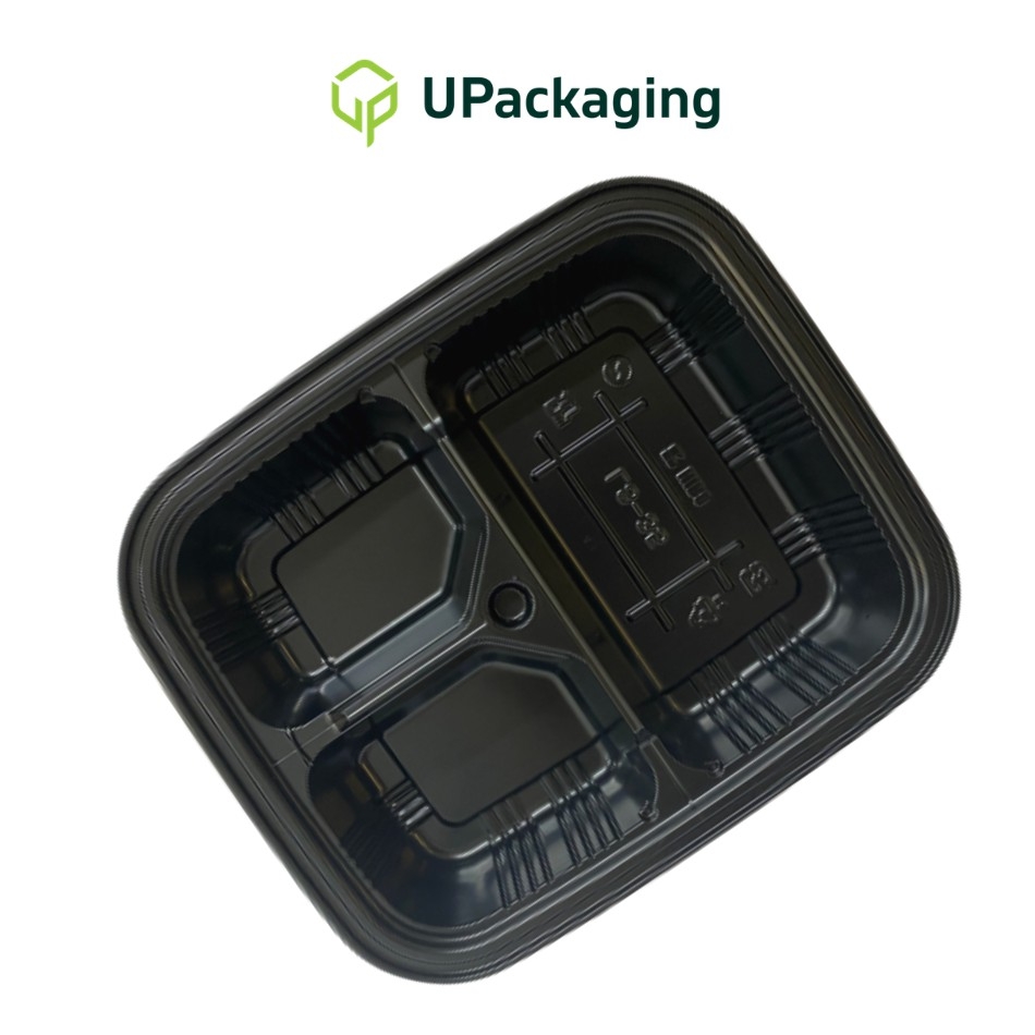 LS-35 Black (Set) 3 Compartment Lunch Box - Non Leaking