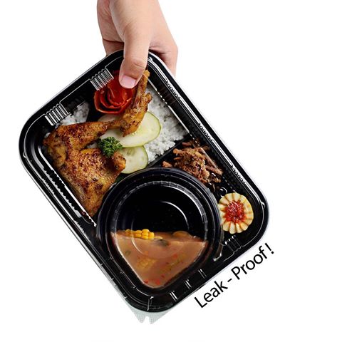 LB-50 Black Disposable Plastic Lunch Box (600pcs)