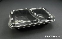 LB-52 Black Disposable Plastic Lunch Box (400pcs)